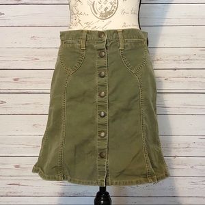 Abercrombie & Fitch Green Jean Button Skirt